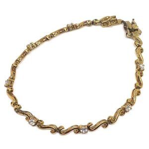 925 STERLING SILVER VERMEIL CZ BRACELET